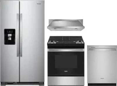 4 Piece Package Includes Refrigerator, Range, Hood And Dishwasher