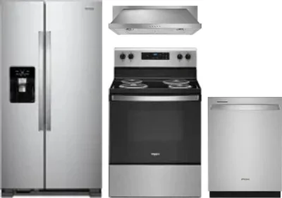 4 Piece Package Includes Refrigerator, Range, Hood And Dishwasher