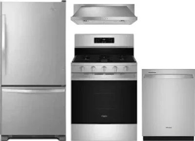 4 Piece Package Includes Refrigerator, Range, Hood And Dishwasher