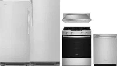 5 Piece Package Includes Refrigerator, Freezer, Range, Hood And Dishwasher