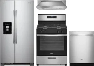 4 Piece Package Includes Refrigerator, Range, Hood And Dishwasher