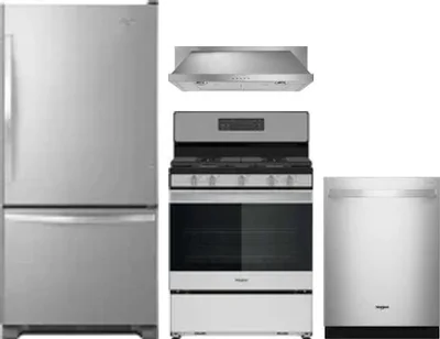 4 Piece Package Includes Refrigerator, Range, Hood And Dishwasher