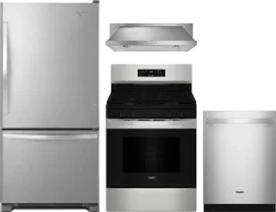 4 Piece Package Includes Refrigerator, Range, Hood And Dishwasher