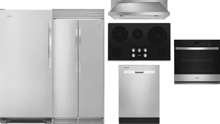 6 Piece Package Includes Refrigerator, Freezer, Cooktop, Wall Oven, Hood And Dishwasher