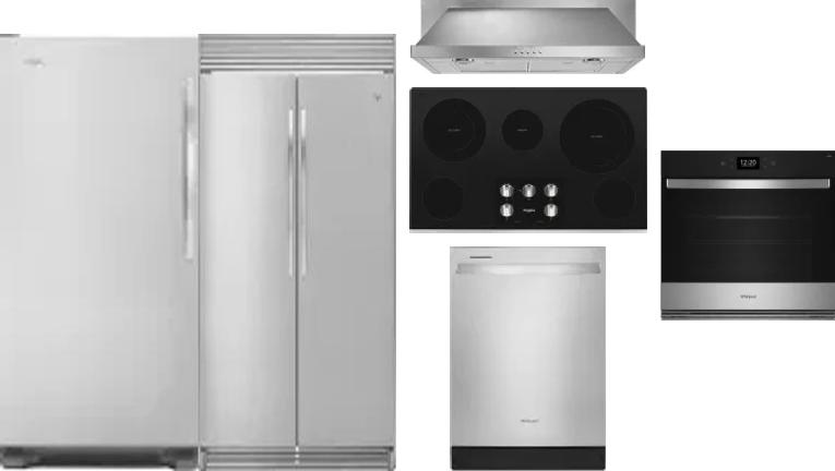 6 Piece Package Includes Refrigerator, Freezer, Cooktop, Wall Oven, Hood And Dishwasher