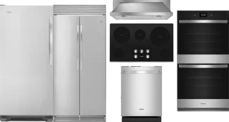 6 Piece Package Includes Refrigerator, Freezer, Cooktop, Wall Oven, Hood And Dishwasher