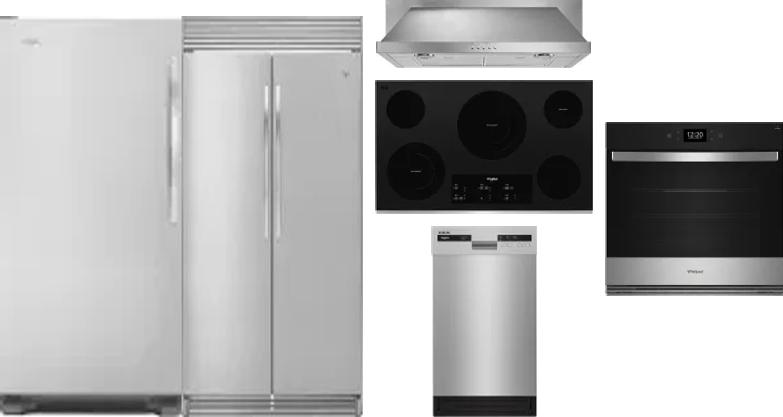 6 Piece Package Includes Refrigerator, Freezer, Cooktop, Wall Oven, Hood And Dishwasher