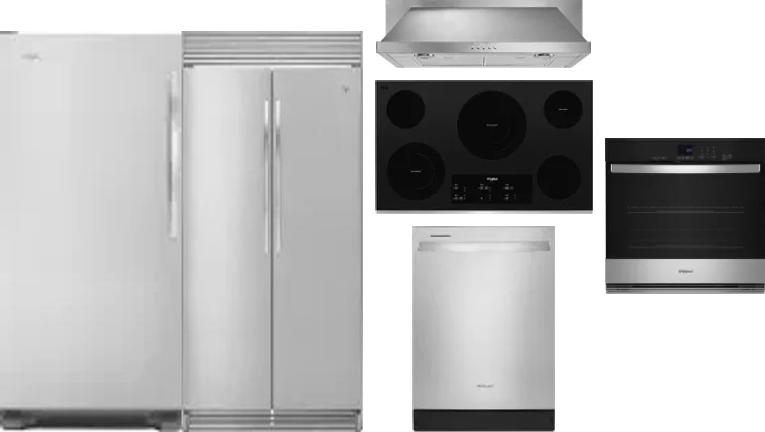 6 Piece Package Includes Refrigerator, Freezer, Cooktop, Wall Oven, Hood And Dishwasher