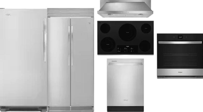 6 Piece Package Includes Refrigerator, Freezer, Cooktop, Wall Oven, Hood And Dishwasher