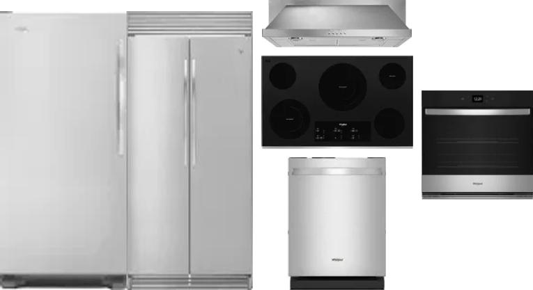 6 Piece Package Includes Refrigerator, Freezer, Cooktop, Wall Oven, Hood And Dishwasher
