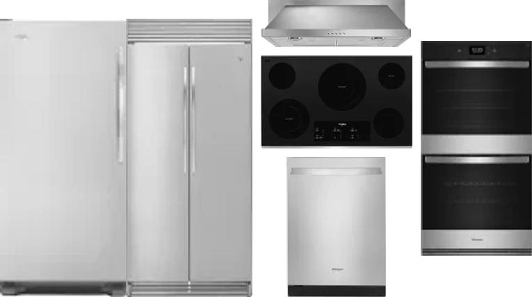 6 Piece Package Includes Refrigerator, Freezer, Cooktop, Wall Oven, Hood And Dishwasher