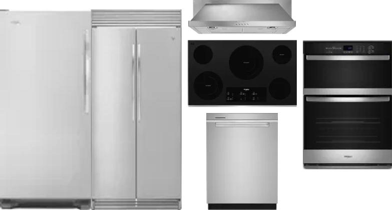 6 Piece Package Includes Refrigerator, Freezer, Cooktop, Wall Oven, Hood And Dishwasher