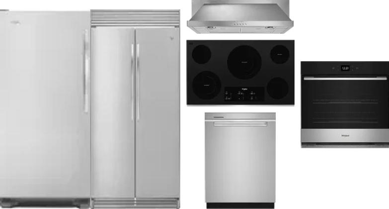 6 Piece Package Includes Refrigerator, Freezer, Cooktop, Wall Oven, Hood And Dishwasher