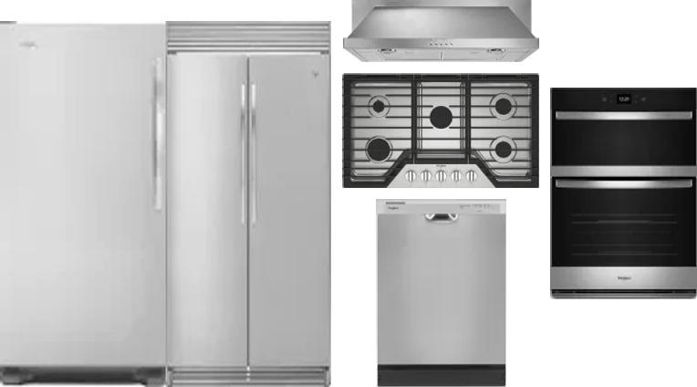 6 Piece Package Includes Refrigerator, Freezer, Cooktop, Wall Oven, Hood And Dishwasher