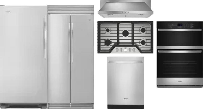 6 Piece Package Includes Refrigerator, Freezer, Cooktop, Wall Oven, Hood And Dishwasher