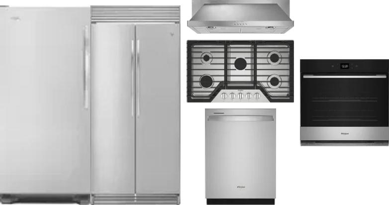 6 Piece Package Includes Refrigerator, Freezer, Cooktop, Wall Oven, Hood And Dishwasher