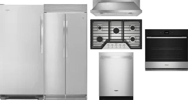 6 Piece Package Includes Refrigerator, Freezer, Cooktop, Wall Oven, Hood And Dishwasher