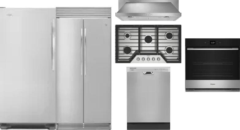 6 Piece Package Includes Refrigerator, Freezer, Cooktop, Wall Oven, Hood And Dishwasher