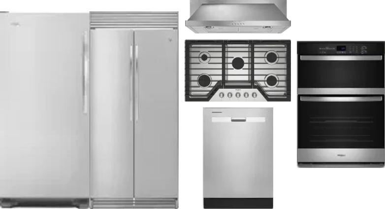 6 Piece Package Includes Refrigerator, Freezer, Cooktop, Wall Oven, Hood And Dishwasher