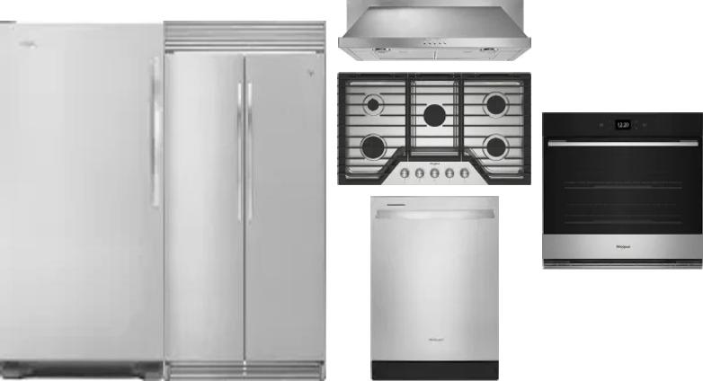 6 Piece Package Includes Refrigerator, Freezer, Cooktop, Wall Oven, Hood And Dishwasher