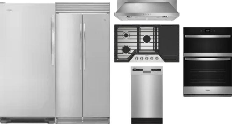 6 Piece Package Includes Refrigerator, Freezer, Cooktop, Wall Oven, Hood And Dishwasher