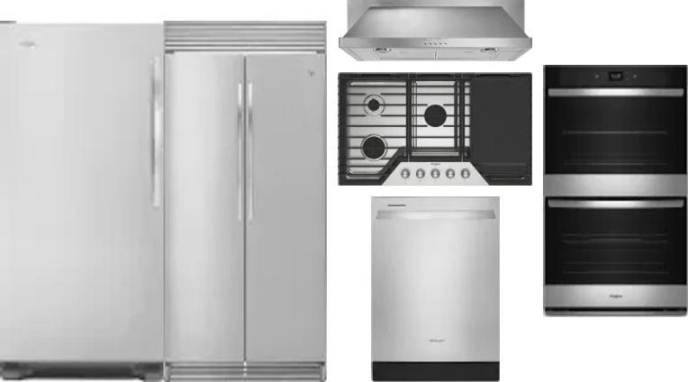 6 Piece Package Includes Refrigerator, Freezer, Cooktop, Wall Oven, Hood And Dishwasher