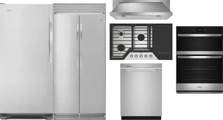 6 Piece Package Includes Refrigerator, Freezer, Cooktop, Wall Oven, Hood And Dishwasher