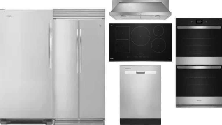 6 Piece Package Includes Refrigerator, Freezer, Cooktop, Wall Oven, Hood And Dishwasher