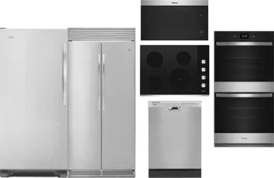 6 Piece Package Includes Refrigerator, Freezer, Cooktop, Wall Oven, Microwave And Dishwasher
