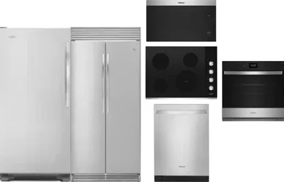 6 Piece Package Includes Refrigerator, Freezer, Cooktop, Wall Oven, Microwave And Dishwasher