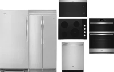 6 Piece Package Includes Refrigerator, Freezer, Cooktop, Wall Oven, Microwave And Dishwasher
