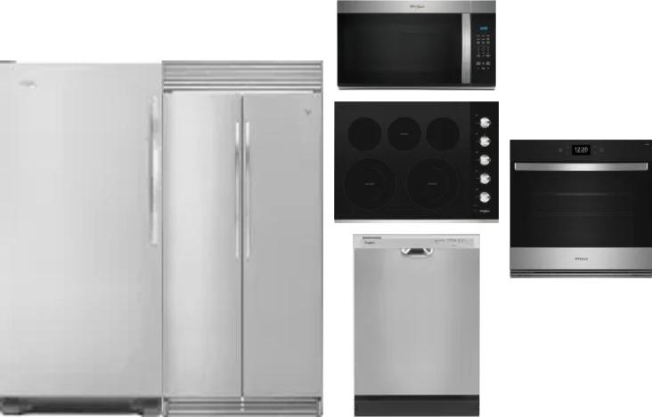 6 Piece Package Includes Refrigerator, Freezer, Cooktop, Wall Oven, Microwave And Dishwasher