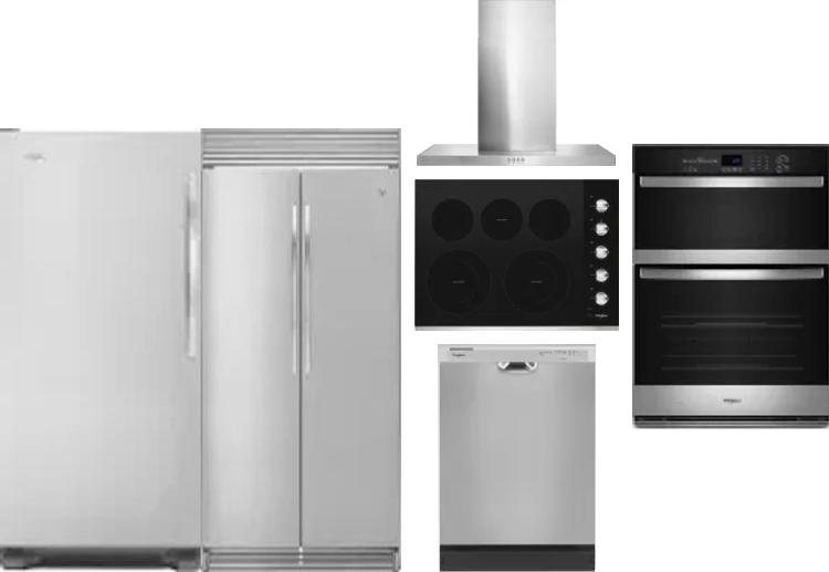 6 Piece Package Includes Refrigerator, Freezer, Cooktop, Wall Oven, Hood And Dishwasher