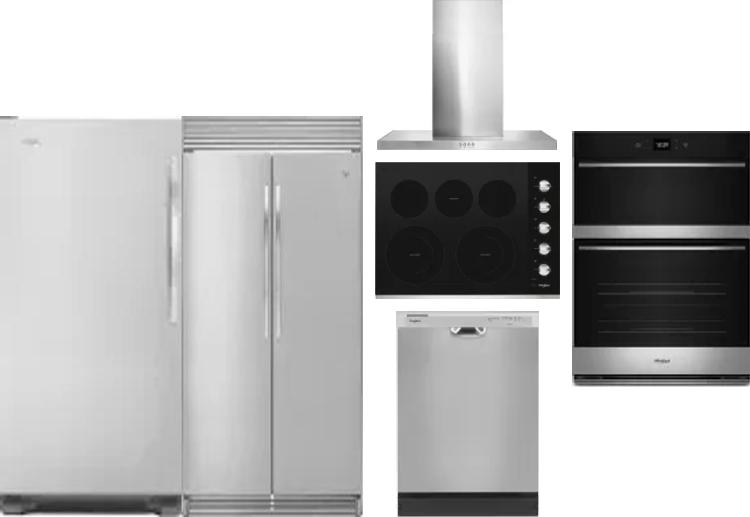 6 Piece Package Includes Refrigerator, Freezer, Cooktop, Wall Oven, Hood And Dishwasher