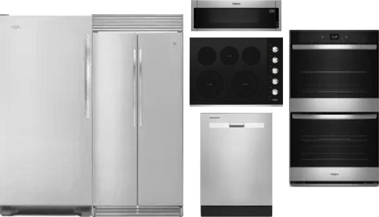 6 Piece Package Includes Refrigerator, Freezer, Cooktop, Wall Oven, Microwave And Dishwasher
