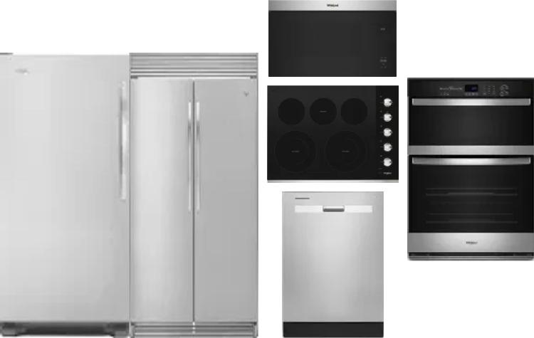 6 Piece Package Includes Refrigerator, Freezer, Cooktop, Wall Oven, Microwave And Dishwasher