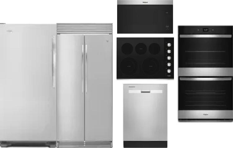 6 Piece Package Includes Refrigerator, Freezer, Cooktop, Wall Oven, Microwave And Dishwasher
