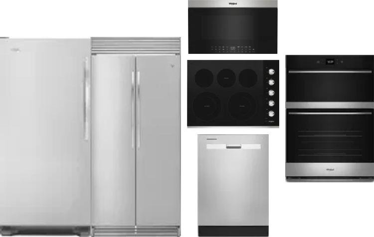 6 Piece Package Includes Refrigerator, Freezer, Cooktop, Wall Oven, Microwave And Dishwasher