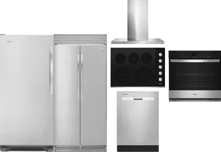 6 Piece Package Includes Refrigerator, Freezer, Cooktop, Wall Oven, Hood And Dishwasher