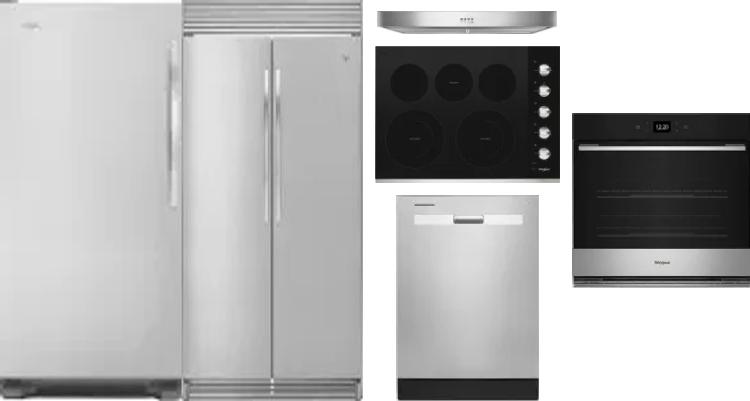 6 Piece Package Includes Refrigerator, Freezer, Cooktop, Wall Oven, Hood And Dishwasher
