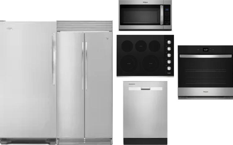 6 Piece Package Includes Refrigerator, Freezer, Cooktop, Wall Oven, Microwave And Dishwasher