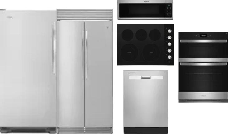 6 Piece Package Includes Refrigerator, Freezer, Cooktop, Wall Oven, Microwave And Dishwasher