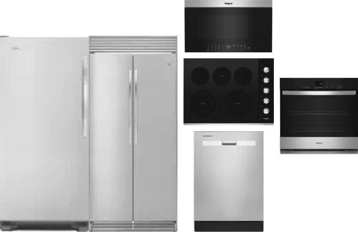 6 Piece Package Includes Refrigerator, Freezer, Cooktop, Wall Oven, Microwave And Dishwasher