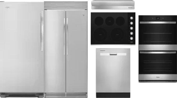 6 Piece Package Includes Refrigerator, Freezer, Cooktop, Wall Oven, Hood And Dishwasher