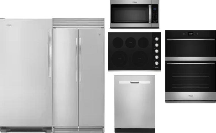 6 Piece Package Includes Refrigerator, Freezer, Cooktop, Wall Oven, Microwave And Dishwasher