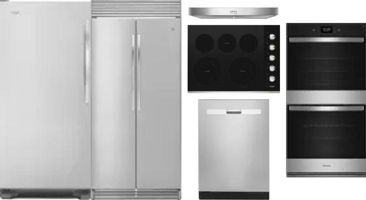 6 Piece Package Includes Refrigerator, Freezer, Cooktop, Wall Oven, Hood And Dishwasher