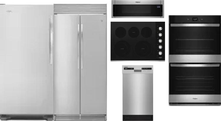 6 Piece Package Includes Refrigerator, Freezer, Cooktop, Wall Oven, Microwave And Dishwasher