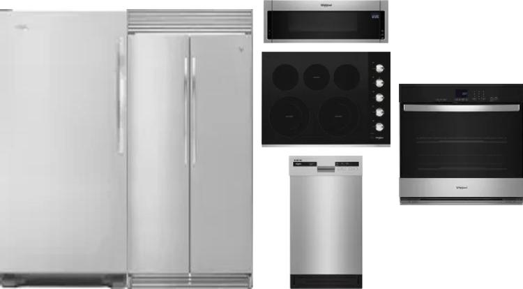 6 Piece Package Includes Refrigerator, Freezer, Cooktop, Wall Oven, Microwave And Dishwasher