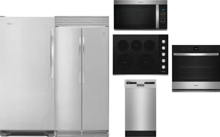 6 Piece Package Includes Refrigerator, Freezer, Cooktop, Wall Oven, Microwave And Dishwasher