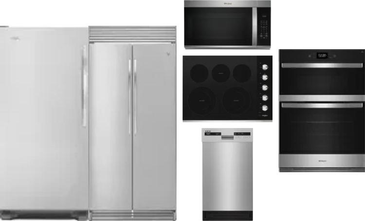 6 Piece Package Includes Refrigerator, Freezer, Cooktop, Wall Oven, Microwave And Dishwasher